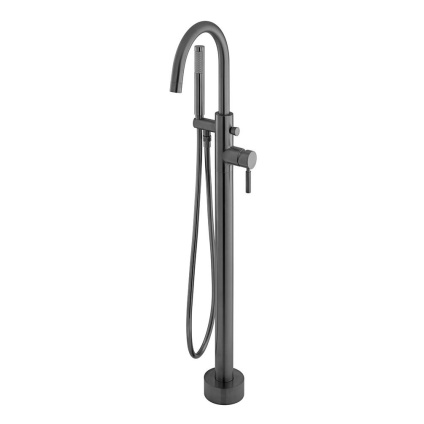Cutout image of Vado Individual Origins Brushed Black Floor Standing Bath Shower Mixer